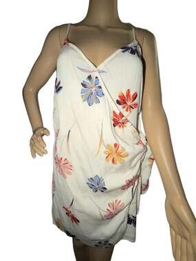 O'Neill Marlo Cream Floral Print Wrap Mini Dress-      X Small